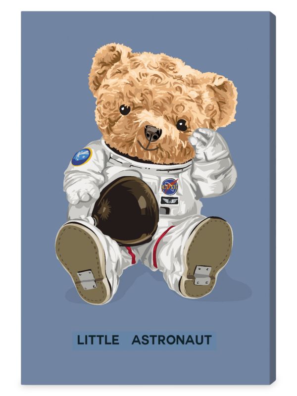 Oliver Gal Little Astronaut Teddy Bear Canvas Wall Art Canvas Print